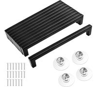 Upgrade 10 Poignées d'armoire noir mates en acier inoxydable, poignées de meuble entraxe 160mm, poignet de porte cuisine avec vis, poignées pour placards, commode, tiroir salle de bain-12mm large