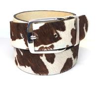 UPGRADE 3STYLE Ceinture en cuir véritable cheval raccourciable sans vis. emballage en carton écologique et sac coton. Fabriqué en Italie., Cowcappuccino4x130nk, 4 x 130