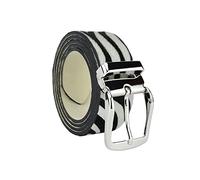 UPGRADE 3STYLE Ceinture en cuir véritable cheval, Zebra Noir 40 x 130,