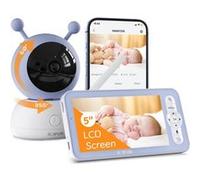 (Upgrade)BOIFUN 1080p 5" LCD Babyphone Caméra avec Application Telephone, PTZ 360°, Surveillance des Mouvements & Suivi Automatique, Vision nocturne,Audio bidirectionnel violette C