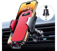 Upgrade Car Phone Holder 100% Silicone 360° Rotating Fixed Door Car Phone Holder for Mobile Phones and Cars iPhone Samsung Huawei etc. Red