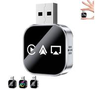 Upgrade Kivont 3 in 1 Adapter, Carplay Mirror Link Adapter for iPhone/Apple/Android Phone to Car Screen, Plug and Play, Stable Connection & No Latency to All Systems (Sliver)