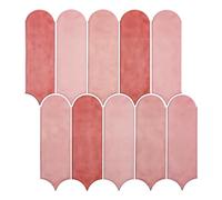 Upgrade Lot de 10 autocollants 3D plus épais pour salle de bain et cuisine Motif plume rose
