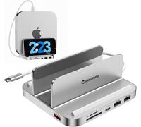 Upgrade Mac Mini Dock Support 10Gbps USB C/A, TF& SD Card, Audio Jack, Mac Mini hub & Stand avec M.2 NVMe SSD (Not Included), pour Mac Mini M2/M2 Pro/M1(2018 & Later)