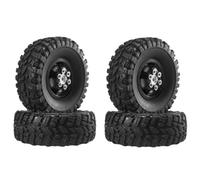 Upgrade Metal RC Wheels and Tires Set pour 1:12 Scale Crawler - Compatible avec MN MODEL1/12 Mn82 LC79 N78 Naughty Dragon RC Cars(BK)