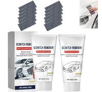Upgrade Nano Sparkle Cloth Car Scratch Remover, 2024 New Nano Sparkle Cloth and Car Scratch Repair Paste, Car Scratch Repair Paste Polishing Wax, Nano Sparkle Cloth for Car Scratches (2 Sets)