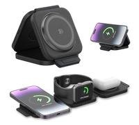 【Upgrade Qi2】 Chargeur Magsafe Induction iPhone - Universel 25W Max Station de Charge Apple Samsung Xiaomi 3 en 1 Chargeur sans Fil iPhone 16 15 14 13 12 11 X XS XR 8 Series, Apple Watch 10-2 Series