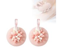 Upgrade Super Soft Sunflower Suction Cup Bath Ball, 2025 New 2-in-1 Sunflower Bathing Ball with Finger Rings, Exfoliating Bath Sponge Cleaning Brush for Women Men (Pink*2)