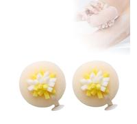 Upgrade Super Soft Sunflower Suction Cup Bath Ball, 2025 New 2-in-1 Sunflower Bathing Ball with Finger Rings, Exfoliating Bath Sponge Cleaning Brush for Women Men (Yellow*2)