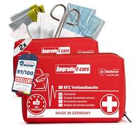 Upgrade4cars 2 x Trousse de Premiers Secours pour Voiture, Maison, Voyage, Randonnée, etc. - Kit Médicale Complète 2025 Rouge Sac d'Urgence Toute l'Europe