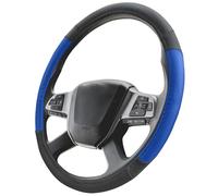 Upgrade4cars Couvre Volant Camion 44-46 cm Noir Bleu Simili Cuir | Housse de Protection Furgon Taille Universel | Accessoires Voiture Decoration Interieur Protege