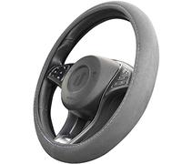 Upgrade4cars Couvre Volant Voiture Gris | Accessoires Auto Interieur | Taille Universel 37-39 cm | Cadeaux pour Femmes et Hommes | Decoration pour l'été et l'hiver
