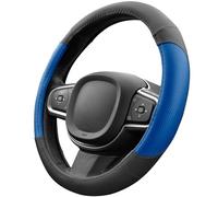 Upgrade4cars Couvre Volant Voiture Noir BleuSimili Cuir | Housse de Protection Taille Universel 37-38 cm | Accessoires Auto Decoration Interieur Protege