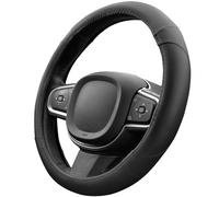 Upgrade4cars Couvre Volant Voiture Noir Simili Cuir | Housse de Protection Taille Universel 37-38 cm | Accessoires Auto Decoration Interieur Protege
