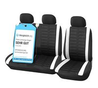 upgrade4cars Housses de Siège de Camion Avant Universelle Noir Blanc | Housse de Sieges Auto Universel pour Conducteur et Passager | Accessoires Interieur Gadget