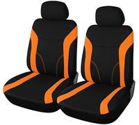 upgrade4cars Housses de Siège de Voiture Avant Universelle Noir Orange | Housse de Sieges Auto Universel pour Conducteur et Passager | Accessoires Interieur Gadget