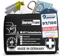 Upgrade4cars Trousse de Premiers Secours pour Voiture, Maison, Voyage, Randonnée, etc. - Kit Médicale Complète 2025 Noir Sac d'Urgence Toute l'Europe