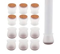 Upgraded 24 Pcs Silicone Chair Leg Caps with Soft Felt Bottom Furniture Chair Leg Floor Protectors Free Moving Furniture Foot Protection Cover Prevents Scratches and Noise