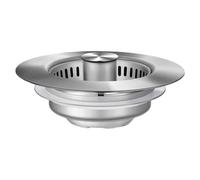 Upgraded 3 in 1 Kitchen Sink Drain Strainer - Stainless Steel Pop Up Sink Plug | Anti-Clog Food Collection Basket with Fast Drainage and Deodorizing Filter for 3-1/2 inch Drain Pipes!