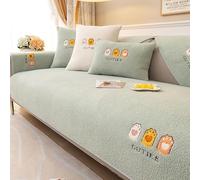 Upgraded Couch Covers - Housses de canapé Sherpa Housse de canapé en peluche épaissie Patte de chat de dessin animé Housse de canapé sectionnelle en peluche douce et chaude Housse de canapé antidérapa