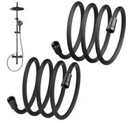 Upgraded Explosion-proof Braided Shower Hose - Anti-leak, Durable Hoses for Shower Head Attachment, No More Leaks or Bursts, Two-Meters Universal Shower/Garden Hoses (Black+Grey,59in)