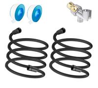 Upgraded Explosion-proof Braided Shower Hose - Anti-leak, Showers Hose Extra Long, Flexible & Durable, Shower Curtain Head Hoses Replacement for Cleaning, angle-Free (Black * 2Pcs,78in/2m)