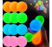 Upgraded Glowing Sticky Balls, Glow in The Dark Toys for Ceiling & Wall, Stress Balls for Kids and Adults, Washable Squeeze Toys for Teens Gifts Stocking Stuffers, Ultimate 4/8/12/20pc Set (12pcs)