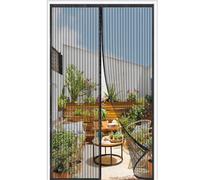 Upgraded Moustiquaire Porte Magnétique 200x215cm,32 Puissants Aimants，Moustiquaire Porte Fenetre，Fermeture Automatique，Maillage crypté Installation sans Outil，Noir