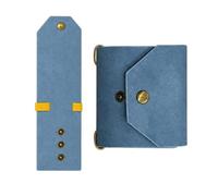Upgraded Slim Leather Cash Wrap Wallet with 3 Adjustable Snaps, Quick Access Money Organizer, Compact Bill Holder with Elastic Bands for Daily Carry，Bleu