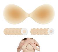 Upgraded Soutien-Gorge Adhésif Push-Up, Ultra-Thin Soutien-Gorge Dos-Nu pour Robe Dos-Nu, Soutien-Gorge Invisible avec 12 Cache-Tétons