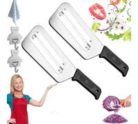 Upgraded Stainless Steel Cabbage Shredder for Coleslaw, Double-Layer Slicer &Multifunctional Vegetable Cutter for Sauerkraut, Salad and Stir Fry Prep (2Pcs-A)