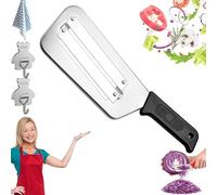 Upgraded Stainless Steel Cabbage Shredder for Coleslaw, Double-Layer Slicer &Multifunctional Vegetable Cutter for Sauerkraut, Salad and Stir Fry Prep (Black)