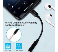 Upgraded Usb C To 3.5mm Female Headphone Adapter (2 Pack),Usb C To Aux Headphone Audio Adapter Compatible With Iphone 15 Series,Samsung,Pixel,Ipad (Black)