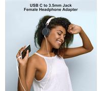 Upgraded USB C to 3.5mm Female Headphone Adapter,USB C to Aux Headphone Audio Adapter Compatible with iPhone 15 Series,Samsung,Pixel,iPad,MacBook (White)