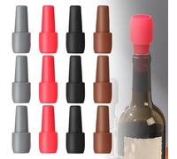 Upgraded Wine Stoppers for Wine Bottles, Reusable Sparkling Wine Bottle Silicone Wine Bottle Stopper, Cover Wine Bottle Caps for Champagne Beer Home Kitchen Bars Use(12)