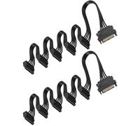 upHere gaming Câble répartiteur d'alimentation SATA 1 à 5 de 500 mm, Cable SATA 15 broches mâle vers femelle pour disques durs, compatible avec câbles SATA, cable alimentation SATA (lot de 2).