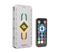 upHere Hub de ventilateur ARGB 2 en 1 avec contrôleur, connecteur de ventilateur PWM à 9 ports, 9 ports ARGB à 3 broches 5 V, base magnétique, boîtier PC RVB avec vitesse réglable, blanc