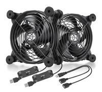 upHere U1204 Ventilateur silencieux alimenté par USB 120 mm 5 V avec contrôle de vitesse 3 vitesses Compatible avec PC/Xbox/Playstation/TV Box, etc