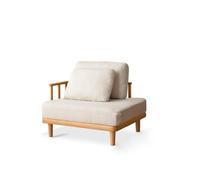 Upholstered Chaise Lounge Chair Indoor with Ottoman Boucle Modern and Simple Solid Wood Single Sofa,Small Couch for Bedroom(8)