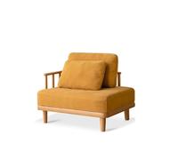 Upholstered Chaise Lounge Chair Indoor with Ottoman Boucle Modern and Simple Solid Wood Single Sofa,Small Couch for Bedroom(7)