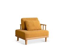 Upholstered Chaise Lounge Chair Indoor with Ottoman Boucle Modern and Simple Solid Wood Single Sofa,Small Couch for Bedroom(3)