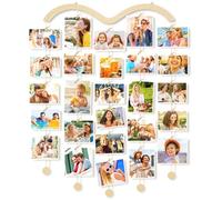 Uping Cadre Photo Pele Mele Mural Porte Photo Mural à Pince Cadre Multi Photo Accroche Photo en Bois DIY Decoration Maison Salon