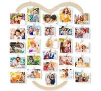 Uping Cadre Photo Pele Mele Mural Porte Photo Mural à Pince Cadre Multi Photo Accroche Photo en Bois Decoration Maison Salon