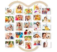 Uping Cadre Photo Pele Mele Mural Porte Photo Mural à Pince Cadre Multi Photo Accroche Photo en Bois Decoration Maison