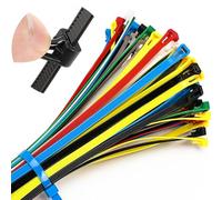UPINS Lot de 120 attaches de câble colorées réutilisables en nylon - 300 x 7,6 mm - 6 couleurs - Pour la maison, le jardin, l'atelier, le bureau (noir, blanc, rouge, jaune, bleu, vert)