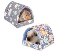 UPINS Lot de 2 cachettes pour cochons d'Inde - Lavables - Pour souris, chinchillas, hamsters, hérissons, furets, dragons barbus et rats