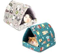UPINS Lot de 2 lits lavables pour cochon d'Inde, 24,9 cm, accessoires de cage pour petits animaux nains, chinchillas, hamsters, hérissons, furets, dragons barbus et rats