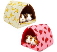 UPINS Lot de 2 lits pour cochon d'Inde, cachette pour cochon d'Inde