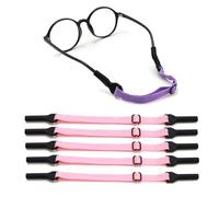 UPIONIC Lot de 5 sangles de lunettes réglables, sans sangles de queue, sangle de support de lunettes pour enfants, fixation de lunettes, rose, 170mm