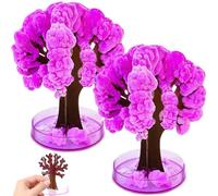 Upiulote 2pcs Crystal Growing Tree with 3 Potions Mini Paper Crystal Thing Kit for Kids Creative Educational DIY Science Kit pour Le Bureau Bibliothèque à Domicile Décor de Classe